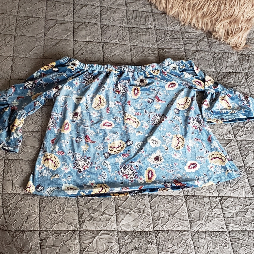 Velvet Floral Blouse